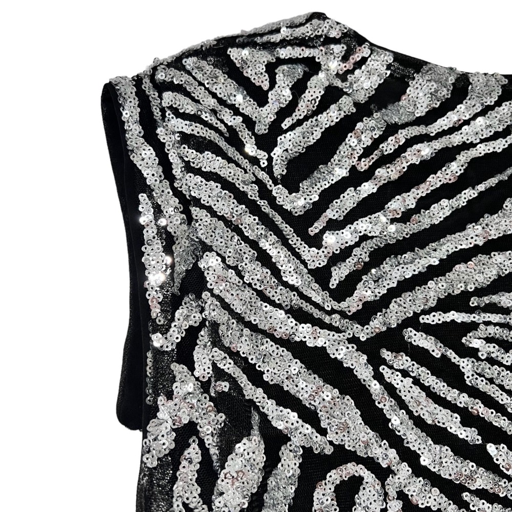 Walter Baker Sequins Leopard Prin V Neck Blouse‎ - Picture 5 of 7